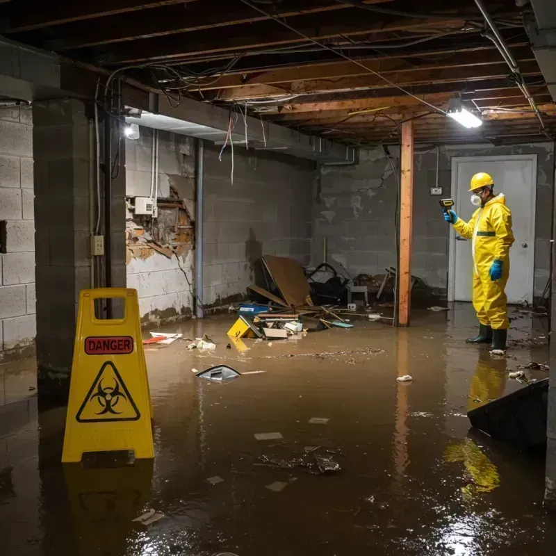 Flooded Basement Electrical Hazard in Cecil-Bishop, PA Property