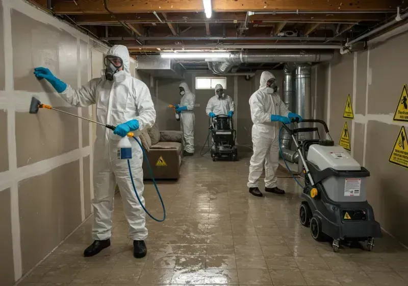 Basement Moisture Removal and Structural Drying process in Cecil-Bishop, PA